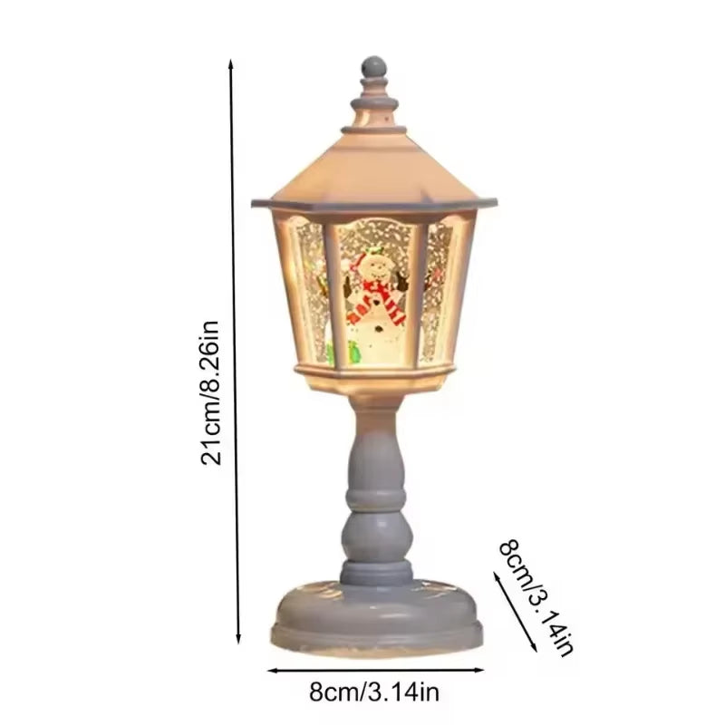 Battery-Powered Indoor Christmas Lanterns Featuring Santa Claus and Snowman Designs for Holiday Home Decor