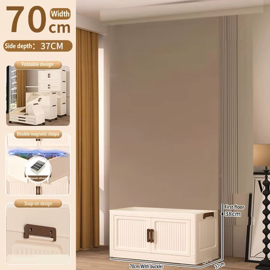 Extra Large Capacity Foldable Storage Cabinet for Household Items, Clothes, Toys, and Snacks