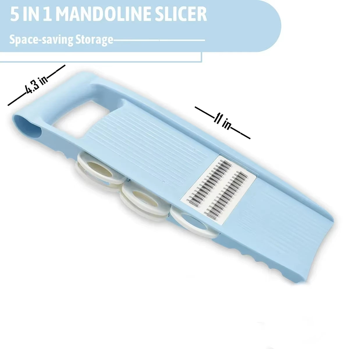 5-in-1 Mandoline Slicer with Multi-Blade Design for Versatile Vegetable and Potato Cutting