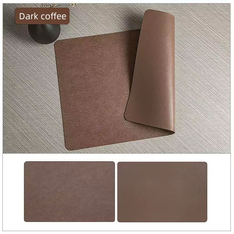 Faux Leather Placemats - Set of 1/4/6 Pieces, Heat Resistant, Non-Slip, Waterproof, Double-Sided Kitchen Dining PU Table Mats