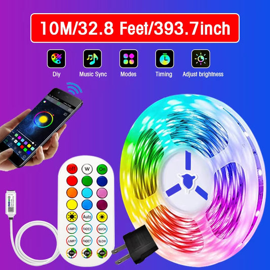 30M 5050 RGBWW LED Light Strip with Bluetooth App Control and US Power Supply for Home and Party Decoration