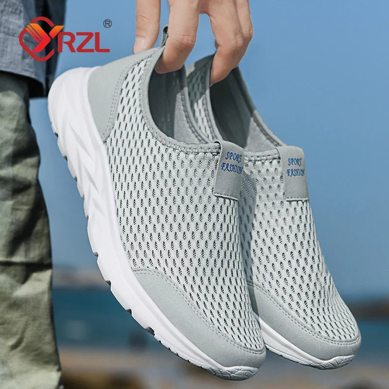 Men'S Sneakers Breathable Mesh Men Casual Shoes Outdoor Non-Slip Big Size Loafers Walking Lightweight Male Tennis Shoes