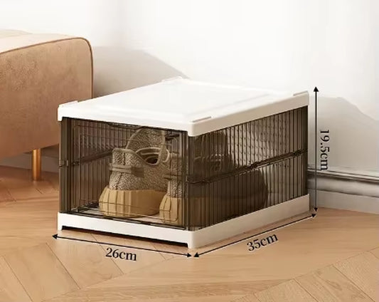 Dustproof 6-Layer Foldable Stackable Transparent Plastic Shoe Organizer Cabinet