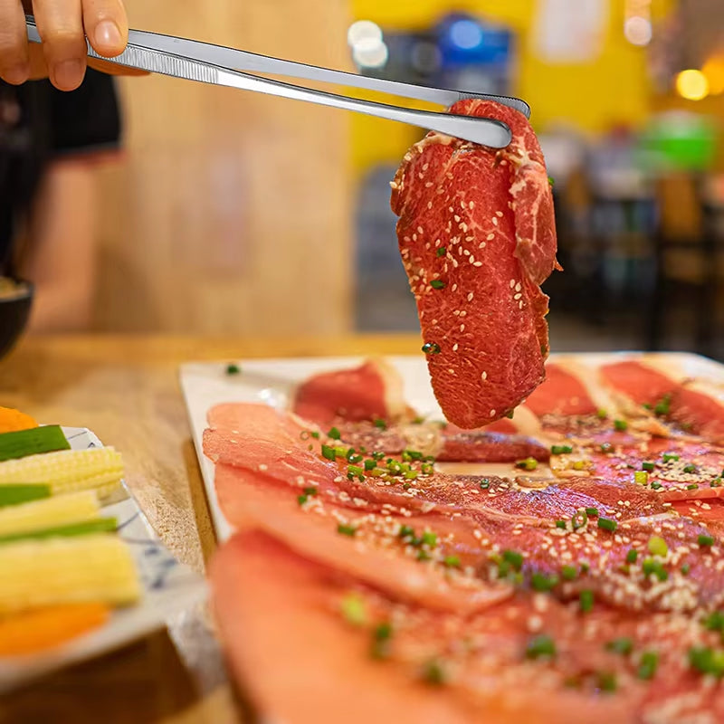 Stainless Steel 5-Piece Tweezers Set for Cooking, Barbecue, Baking, and Serving - Professional Kitchen Tools