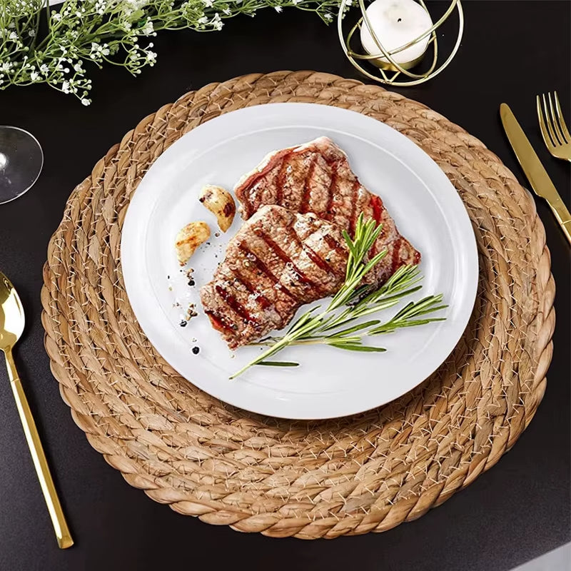 Handwoven Rattan Round Pot Mats - Natural Heat Insulation Placemats for Dining and Wedding Decor