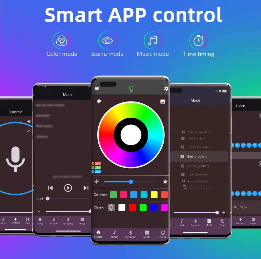 EU Plug DC24V RGB LED Strip Light - Flexible 10M, 30M, and 40M Options with APP Control for Ambient Room Lighting