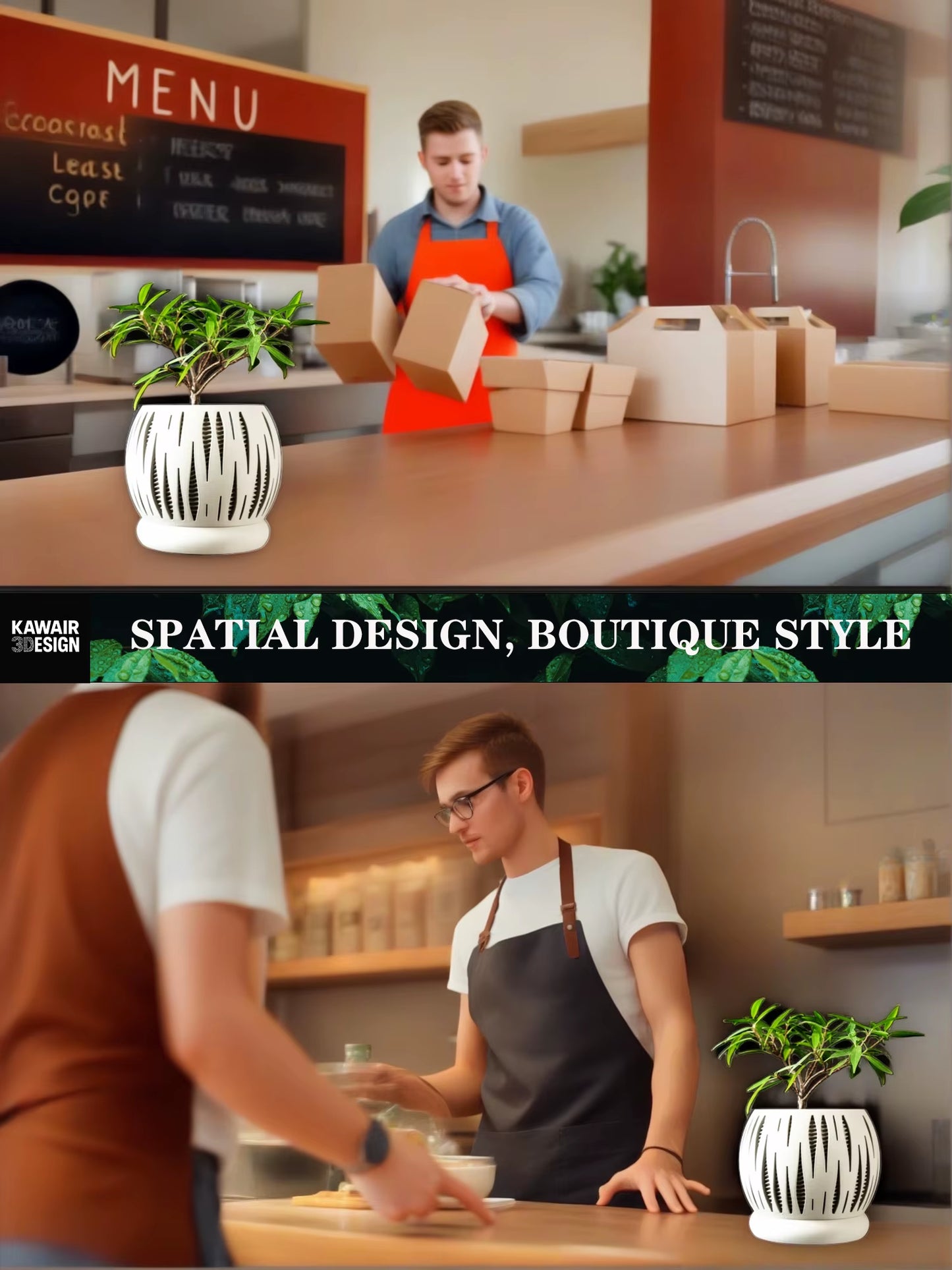 Biodegradable 3D Printed Plant Pot - Eco-Friendly Flower Planter for Home Decor and Sustainable Gifting