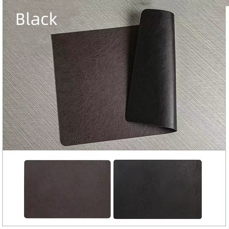 Faux Leather Placemats - Set of 1/4/6 Pieces, Heat Resistant, Non-Slip, Waterproof, Double-Sided Kitchen Dining PU Table Mats