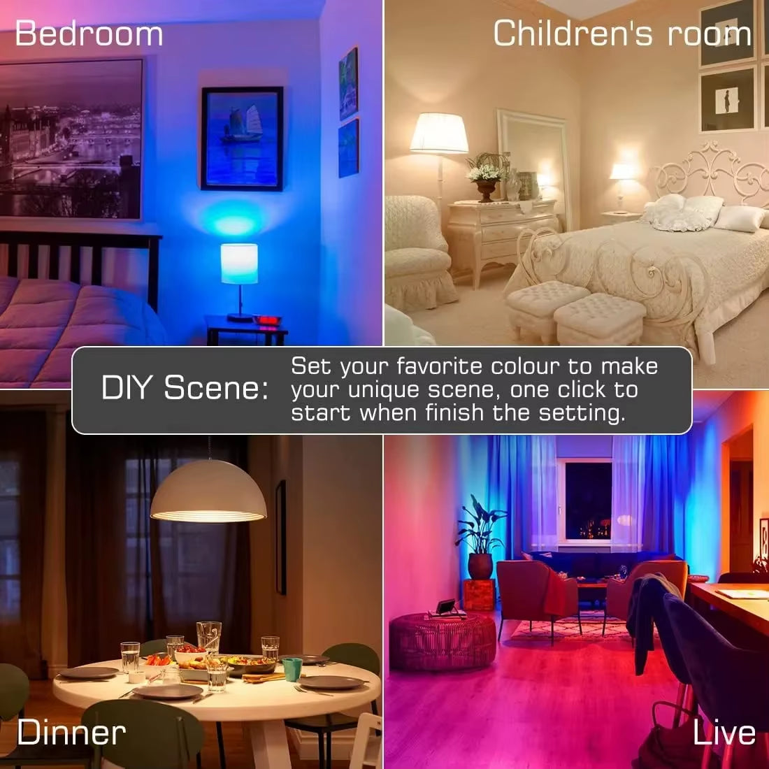 Tuya Bluetooth RGBCW E27 LED Smart Bulb - 9W Dimmable Light with APP Control for Home, Bedroom, and Holiday Decor (85-265V)