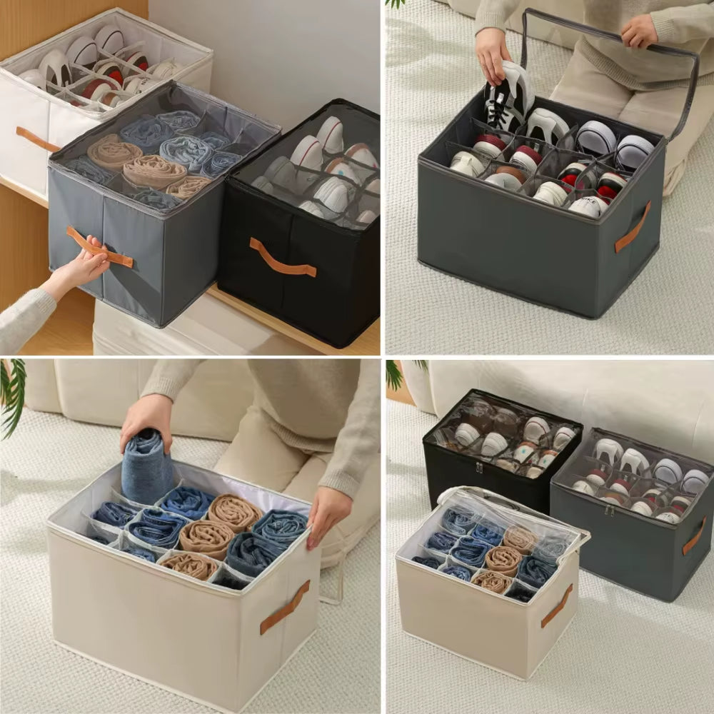 Foldable Shoe Storage Organizer - Dust-Proof and Space-Saving Shoe Cabinet