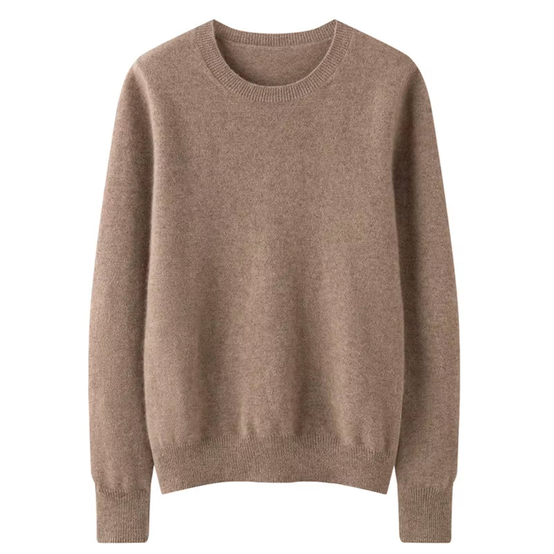 100% Pure Goat Cashmere Knitted Pullovers Hot Sale O-Neck Sweaters Women Soft High Quality Ladies Jumpers Clothes