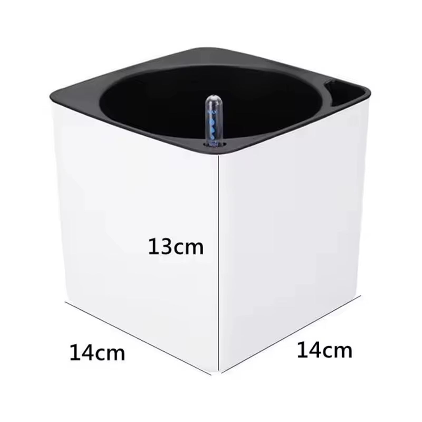 Self-Watering White Flower Pot with Water Level Indicator - Modern Decorative Planter
