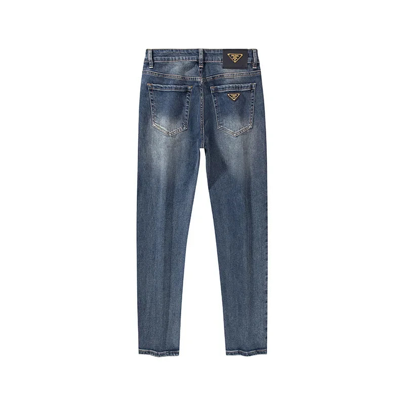 Milan Premium European Quality Autumn/Winter Men'S Jeans Slims Smooths Your Silhouette Loose Straight Stretchy Vintage Trousers
