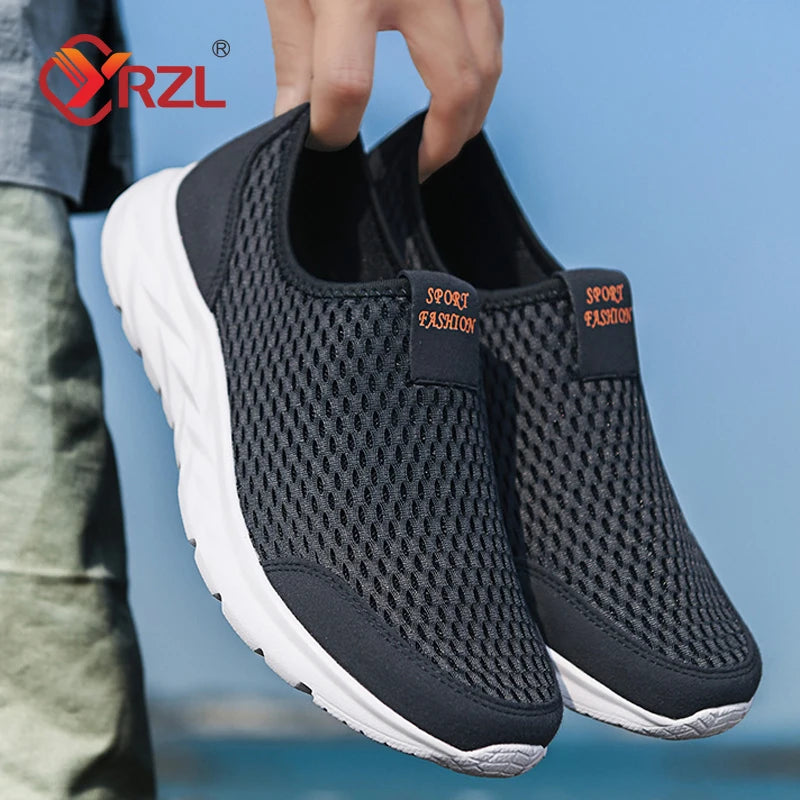 Men'S Sneakers Breathable Mesh Men Casual Shoes Outdoor Non-Slip Big Size Loafers Walking Lightweight Male Tennis Shoes