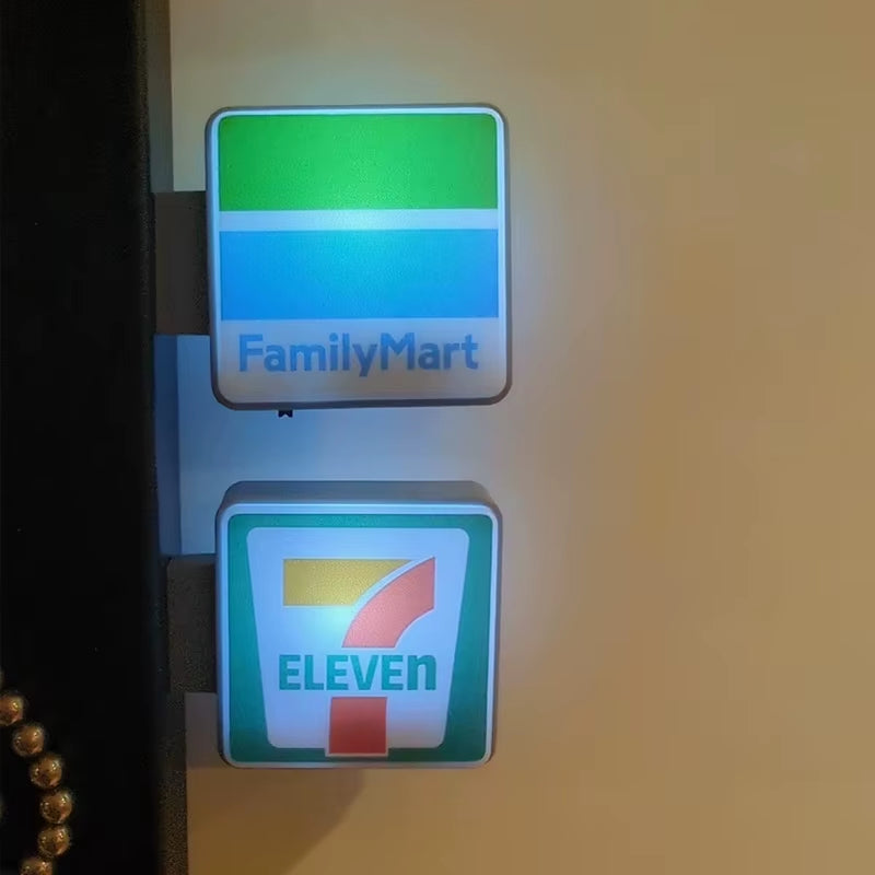 New Home Accessories Japan 711 Family Lawson Light Sign Fridge Magnets Creative Miniature DIY Magnetic Decorations