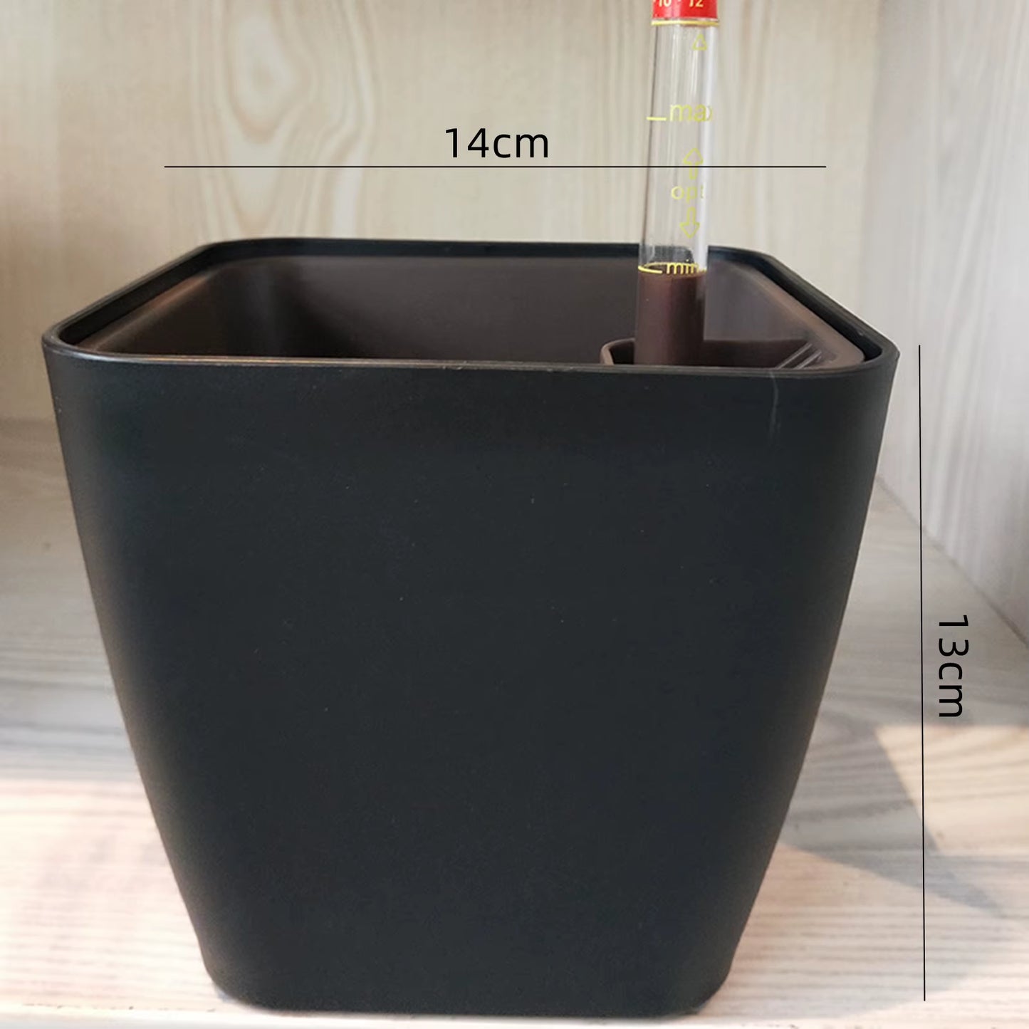 Self-Watering White Flower Pot with Water Level Indicator - Modern Decorative Planter