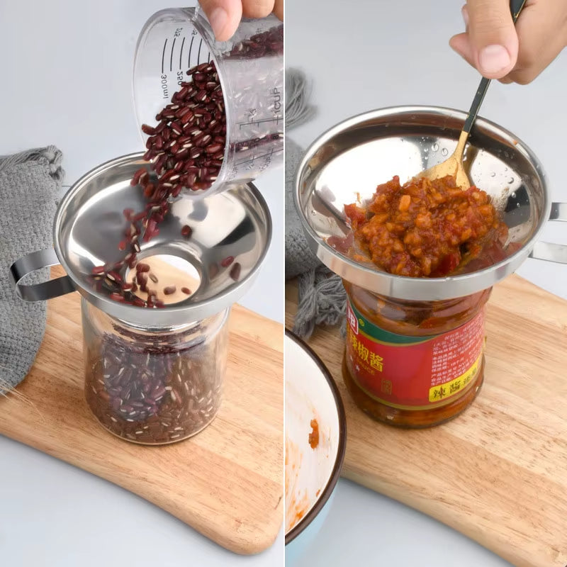 Professional Stainless Steel Canning Essentials Kit with Wide Mouth Funnels and Jar Lifter Tongs - Model JT589