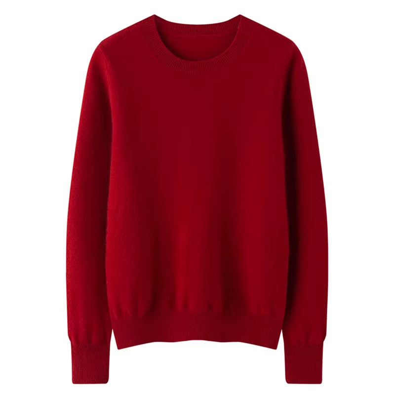 100% Pure Goat Cashmere Knitted Pullovers Hot Sale O-Neck Sweaters Women Soft High Quality Ladies Jumpers Clothes