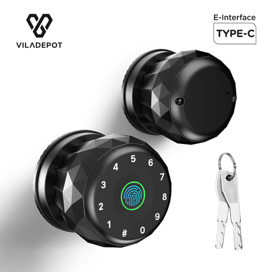 Smart Fingerprint Door Lock with TYPE-C Interface, App Control, Passcode Unlock, and Electronic Touchscreen Keypad for Indoor Use