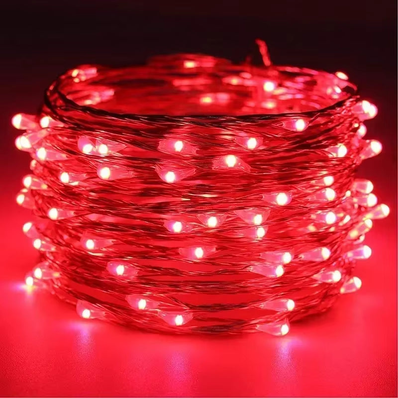 USB LED Copper Wire String Lights - Waterproof Fairy Lighting for Christmas, Weddings, and Party Decor (Available in 2M, 5M, 10M, 30M, 50M, 100M)