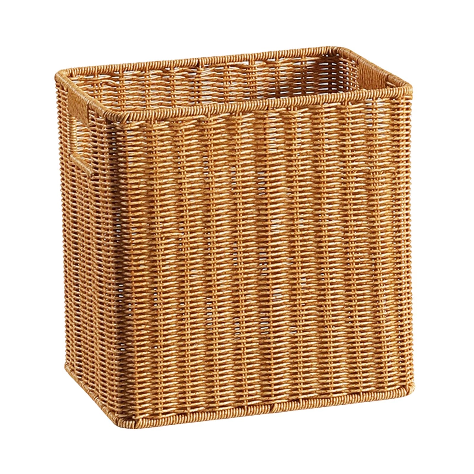Woven Imitation Rattan Storage Basket for Living Room and Bathroom Organization