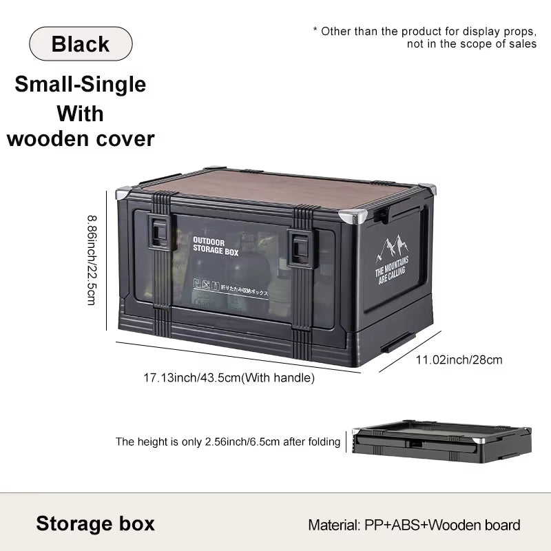 Multi-Layer Foldable Storage Box with Lid - Durable Trunk Organizer for Camping, Picnics, and Vehicle Storage