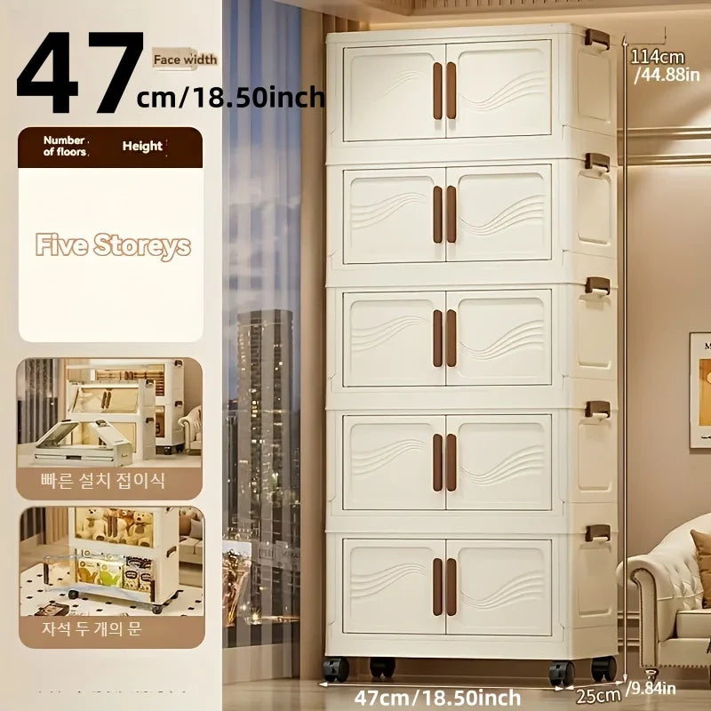 Foldable Storage Box with Transparent Door - Ample, Sturdy, and Effortless Assembly - Perfect for Organizing Apparel, Literature, Toys, and More