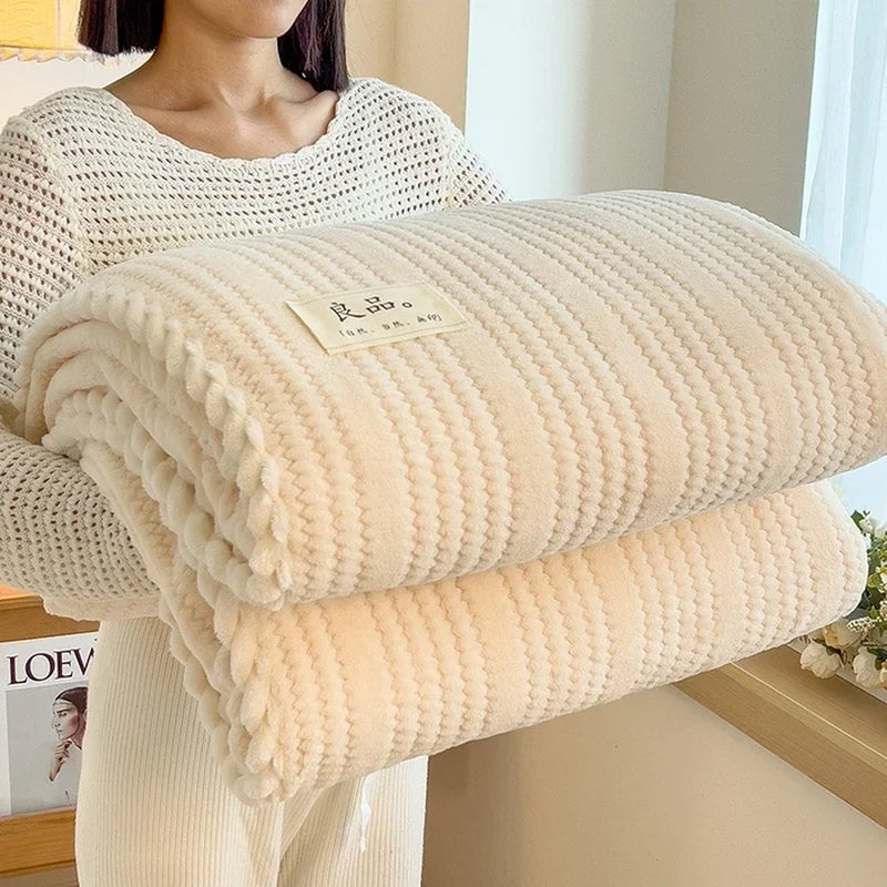Throw Blanket for Sofa Winter Blanket King Size Home Warm Plaid Comforter Bedspread Bedding Sheet