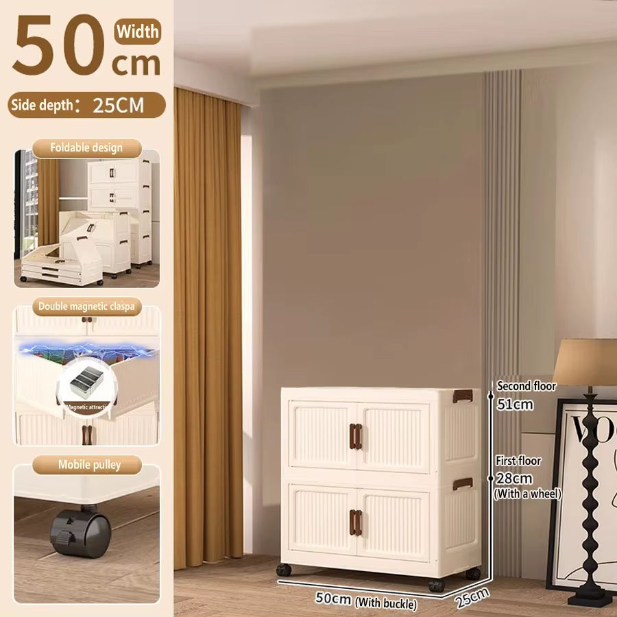 Extra Large Capacity Foldable Storage Cabinet for Household Items, Clothes, Toys, and Snacks