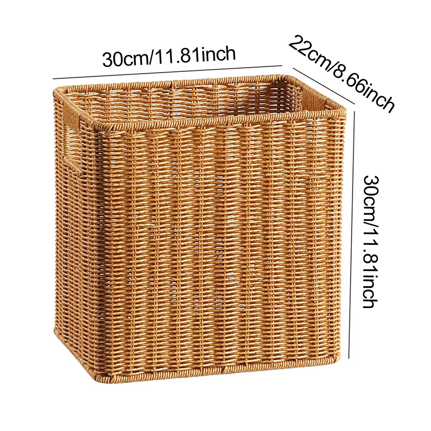 Woven Imitation Rattan Storage Basket for Living Room and Bathroom Organization
