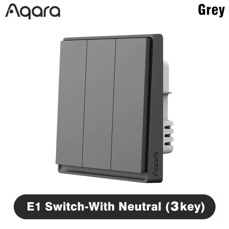 Smart E1 Zigbee 3.0 Wall Switch with Fire Wire and No Neutral for Xiaomi Mi Home and HomeKit App