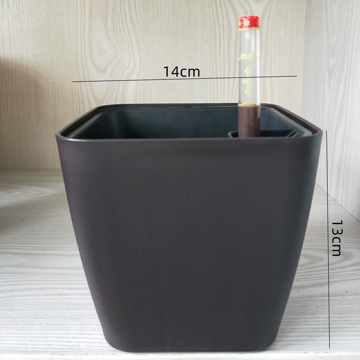 Self-Watering White Flower Pot with Water Level Indicator - Modern Decorative Planter