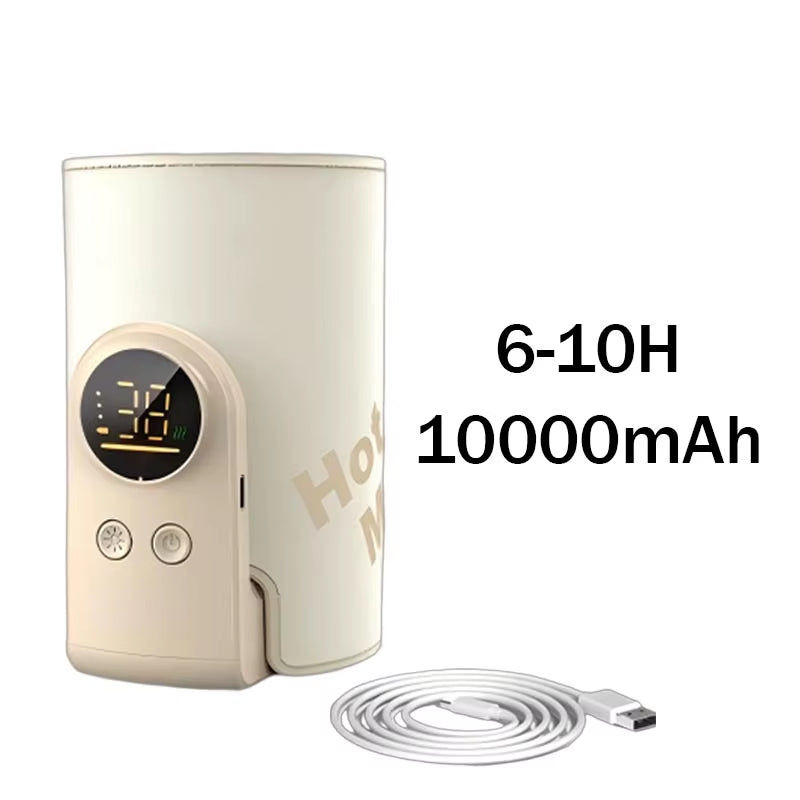 6000/10000Mah Rechargeable Baby Bottle Warmer Baby Feeding Bottle 4-10Hrs Smart Temperature Control Newborn Bottle Warmer Sleeve
