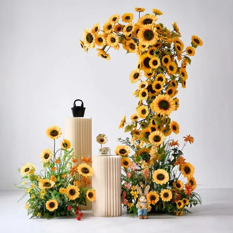 Sunflower Artificial Flower Flower Table Runner for Home Wedding Decoration