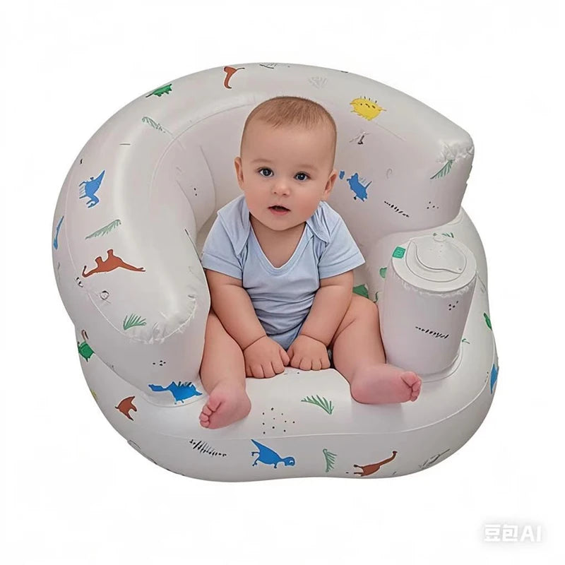 Babies 6-36 Months Inflatable Baby Seat Sofa,Built in Air Pump Children Baby Sofa,Bumbo Seat for Learning to Sit,Feeding,Camping