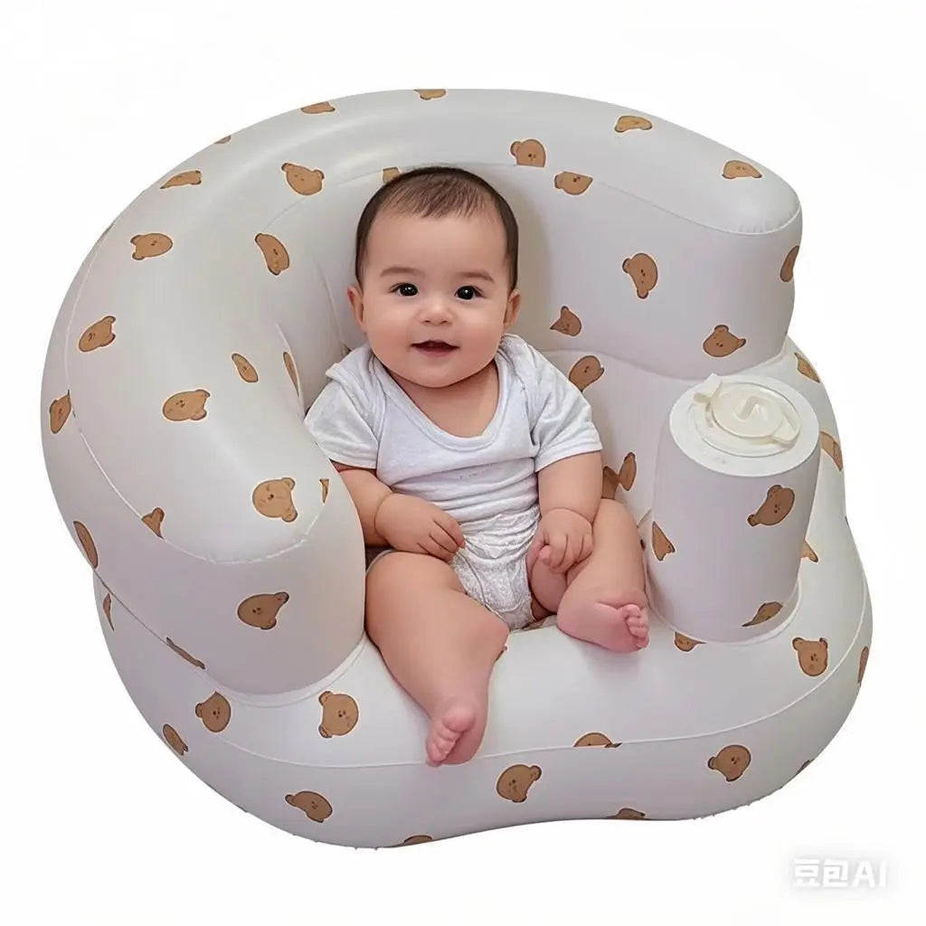 Babies 6-36 Months Inflatable Baby Seat Sofa,Built in Air Pump Children Baby Sofa,Bumbo Seat for Learning to Sit,Feeding,Camping