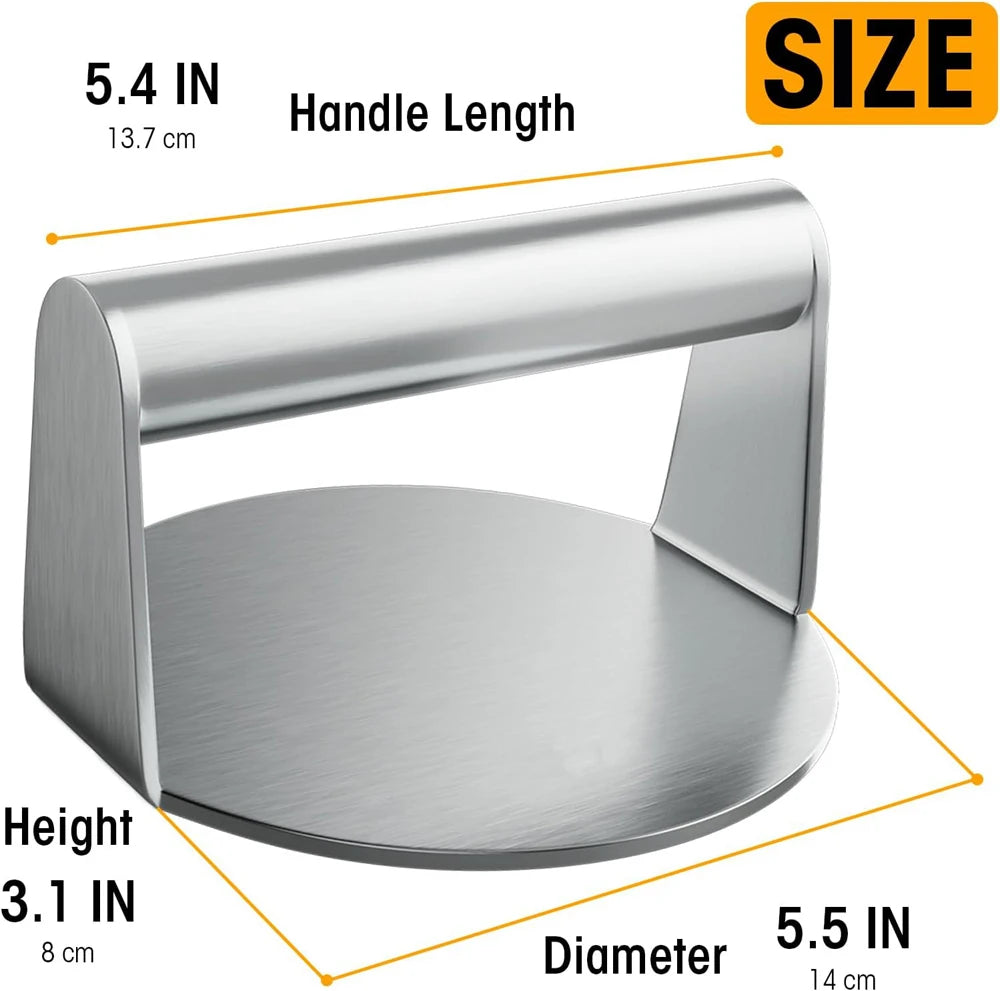 Stainless Steel Hamburger Meat Press - Non-Stick Circular and Square Burger Press Tool