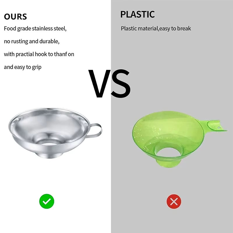 Professional Stainless Steel Canning Essentials Kit with Wide Mouth Funnels and Jar Lifter Tongs - Model JT589