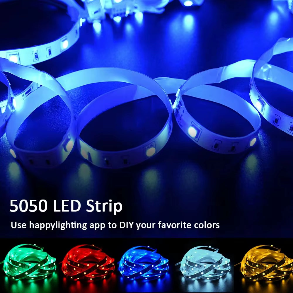 EU Plug DC24V RGB LED Strip Light - Flexible 10M, 30M, and 40M Options with APP Control for Ambient Room Lighting