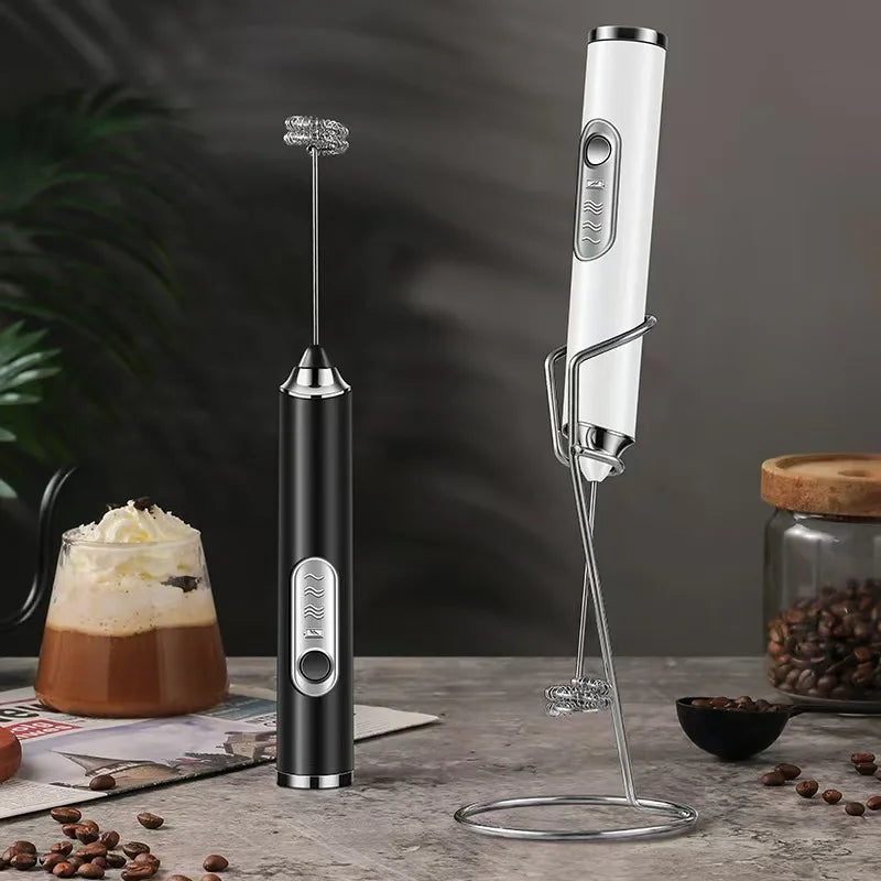 Electric Rechargeable Handheld Milk Frother and Foam Maker for Lattes and Coffee