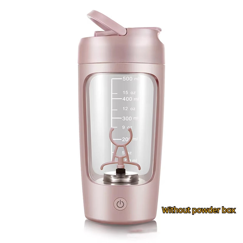 650Ml Electric Protein Shaker Cup with Powder Storage Container Mixer Cup Gym Sport Water Bottles with Wire Whisk Ball Drinkware