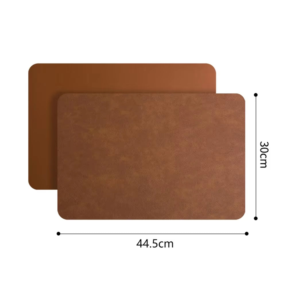 Faux Leather Placemats - Set of 1/4/6 Pieces, Heat Resistant, Non-Slip, Waterproof, Double-Sided Kitchen Dining PU Table Mats