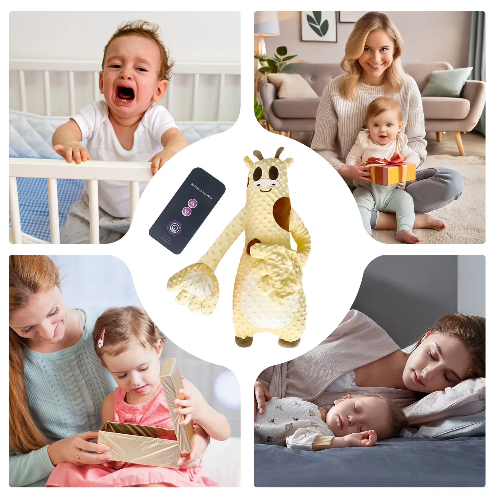Soothing Palm for Toddler Remote Control Sleeping Patting Doll Cartoon Electric Baby Hand Pillow Infant Sleep Aid Companion