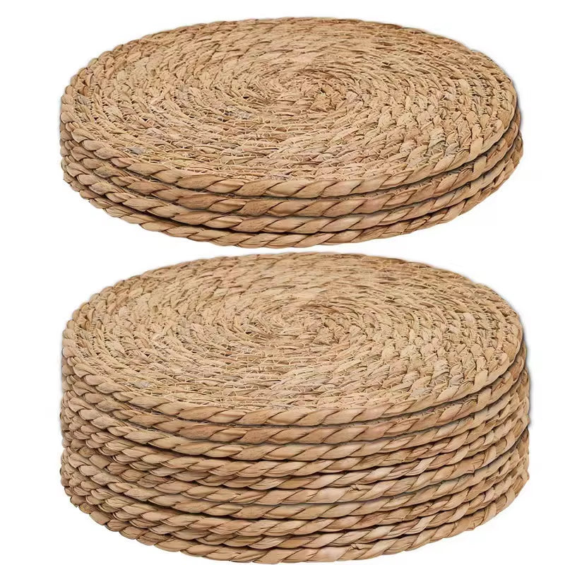 Handwoven Rattan Round Pot Mats - Natural Heat Insulation Placemats for Dining and Wedding Decor