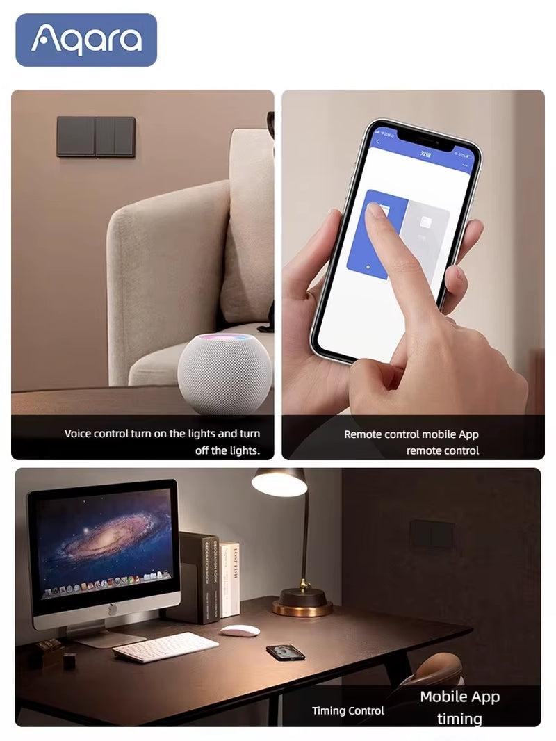 Smart E1 Zigbee 3.0 Wall Switch with Fire Wire and No Neutral for Xiaomi Mi Home and HomeKit App