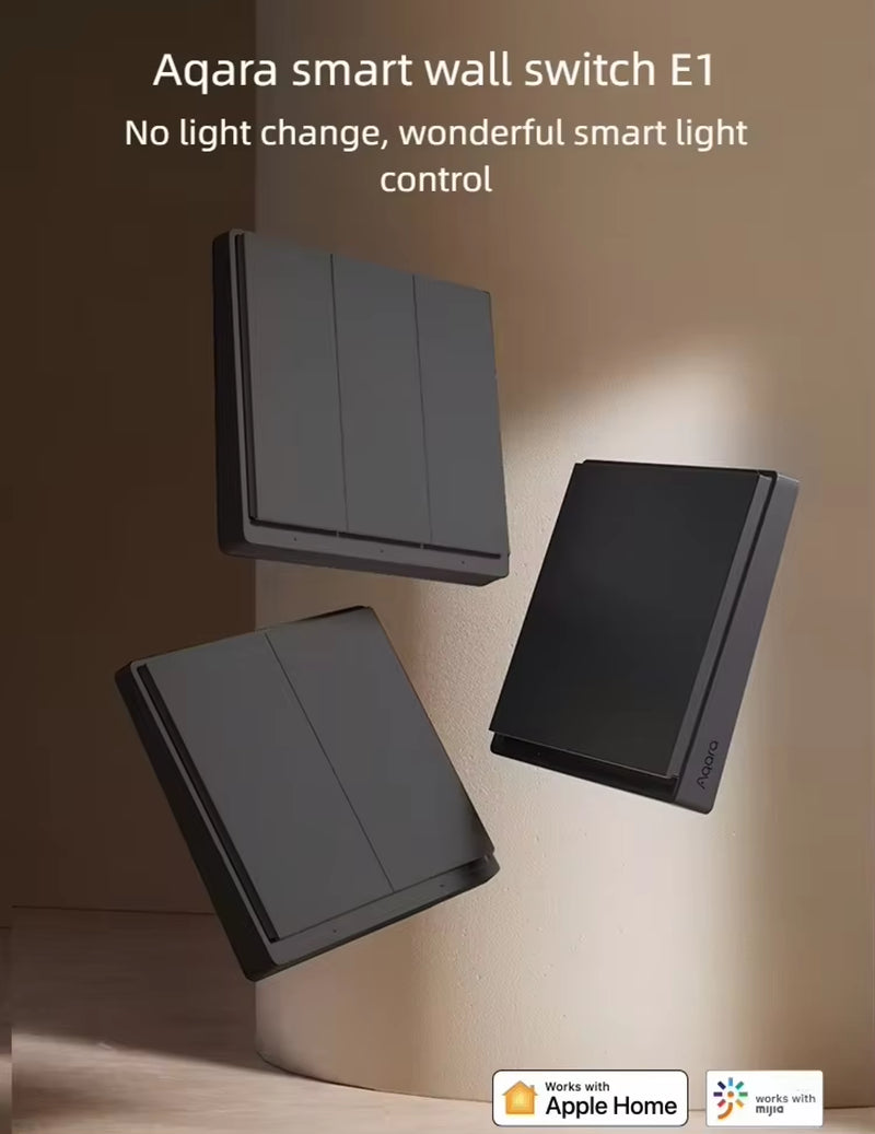 Smart E1 Zigbee 3.0 Wall Switch with Fire Wire and No Neutral for Xiaomi Mi Home and HomeKit App