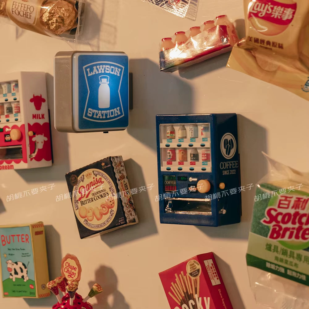 New Home Accessories Japan 711 Family Lawson Light Sign Fridge Magnets Creative Miniature DIY Magnetic Decorations