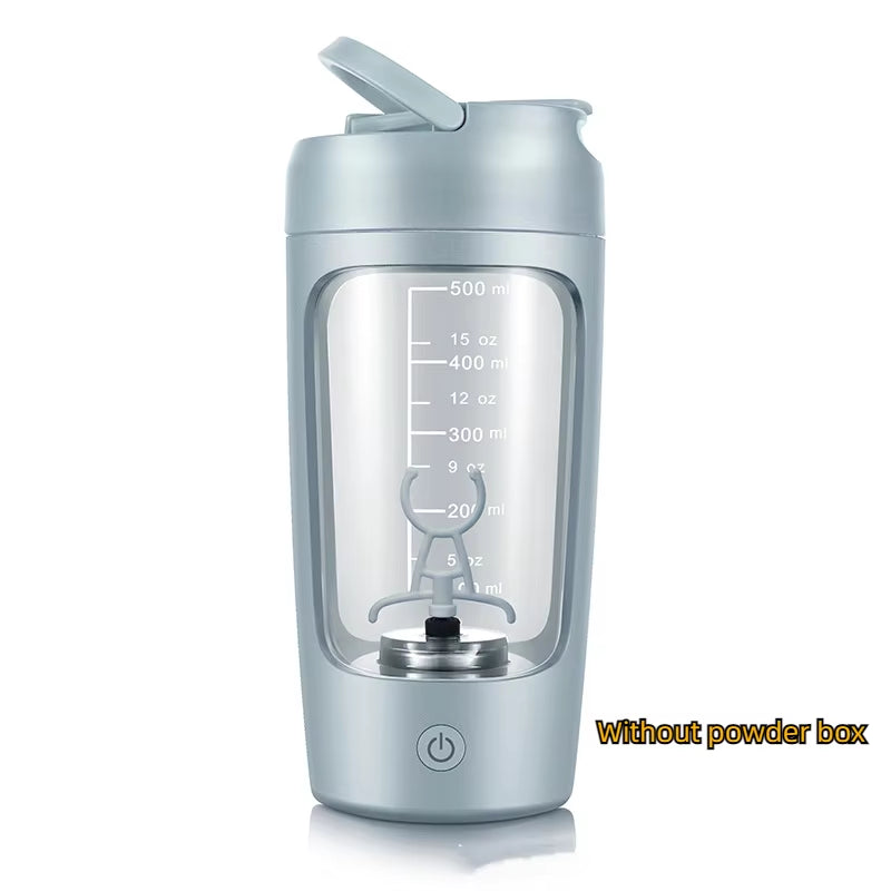650Ml Electric Protein Shaker Cup with Powder Storage Container Mixer Cup Gym Sport Water Bottles with Wire Whisk Ball Drinkware