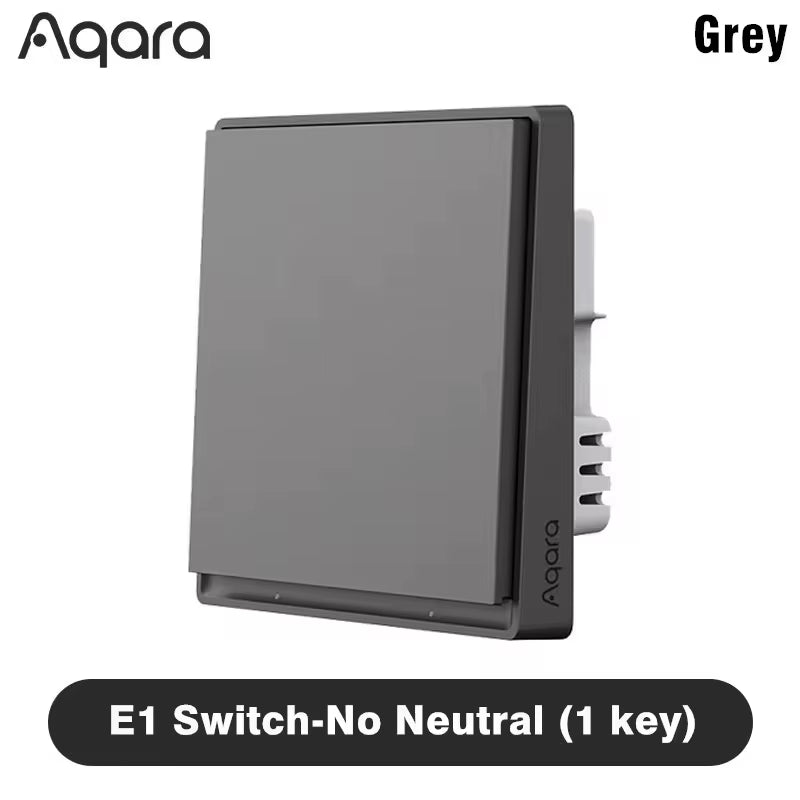 Smart E1 Zigbee 3.0 Wall Switch with Fire Wire and No Neutral for Xiaomi Mi Home and HomeKit App