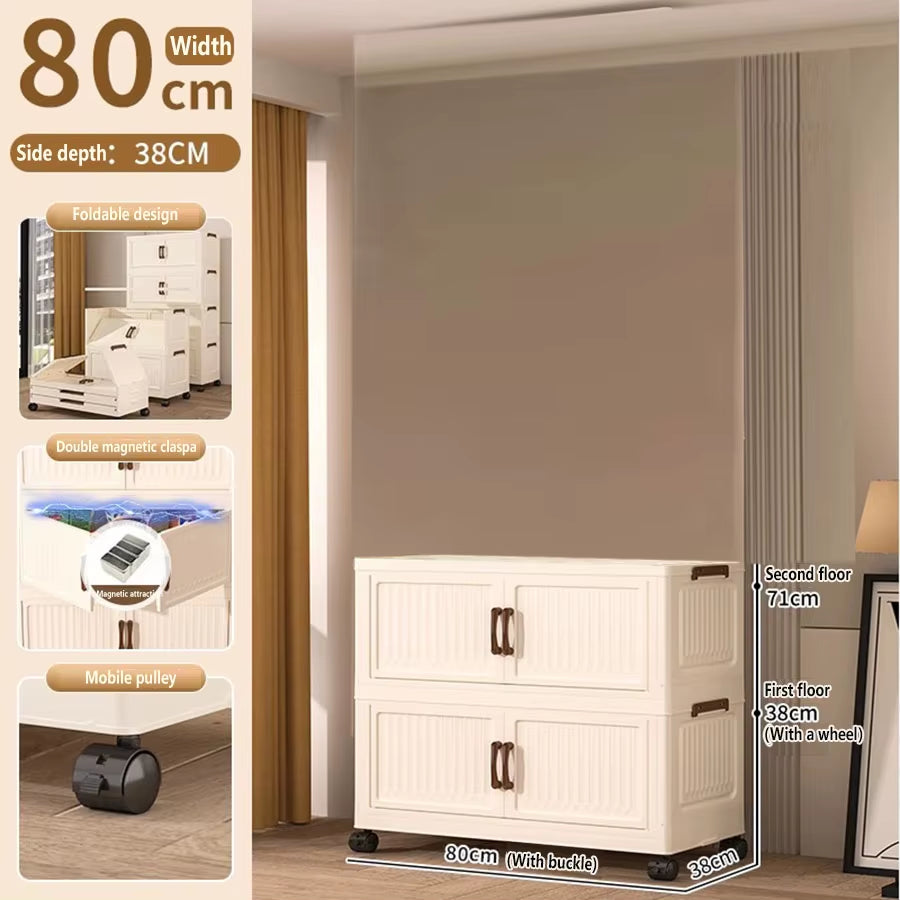 Extra Large Capacity Foldable Storage Cabinet for Household Items, Clothes, Toys, and Snacks